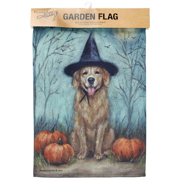 Witch Dog Garden Flag