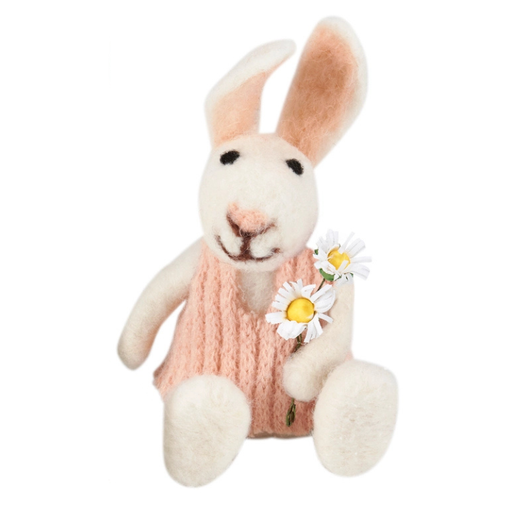 Bunny Pink Dress Critter Ornament