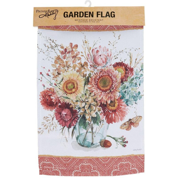 Fall Floral Vase Garden Flag