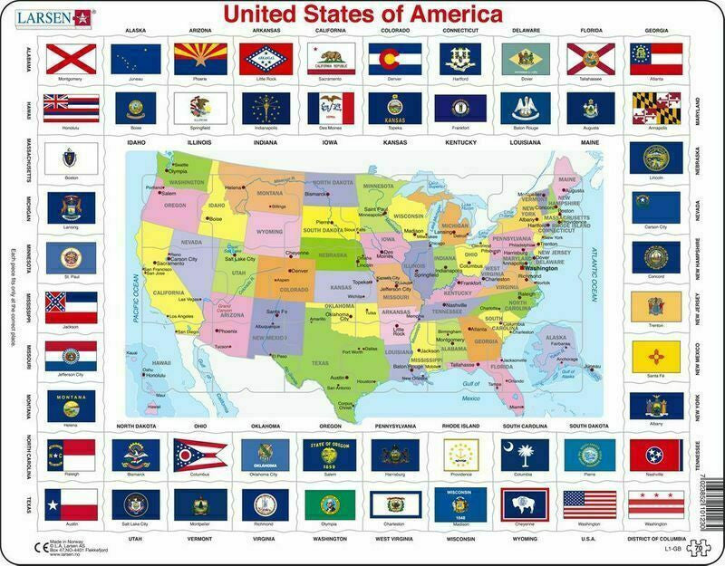 USA State Flags 70 Piece Jigsaw Puzzle