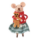 Christmas Day Lady Mouse Critter Figurine