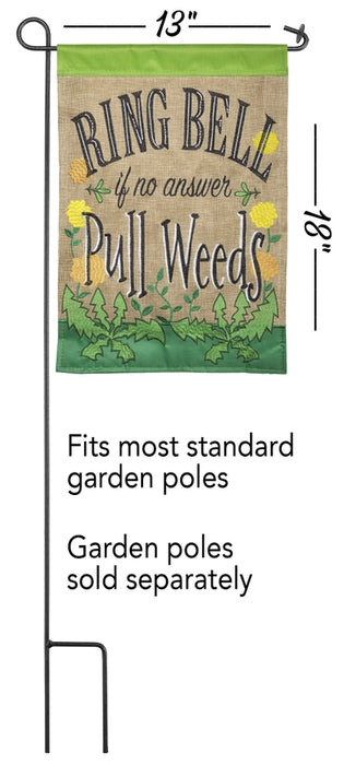 No Answer, Pull Weeds Applique Garden Flag