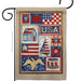 USA Americana Collage Garden Flag