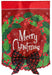 Merry Christmas Wreath Applique Garden Flag