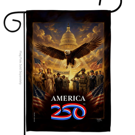 Justice & Service America 250 Garden Flag
