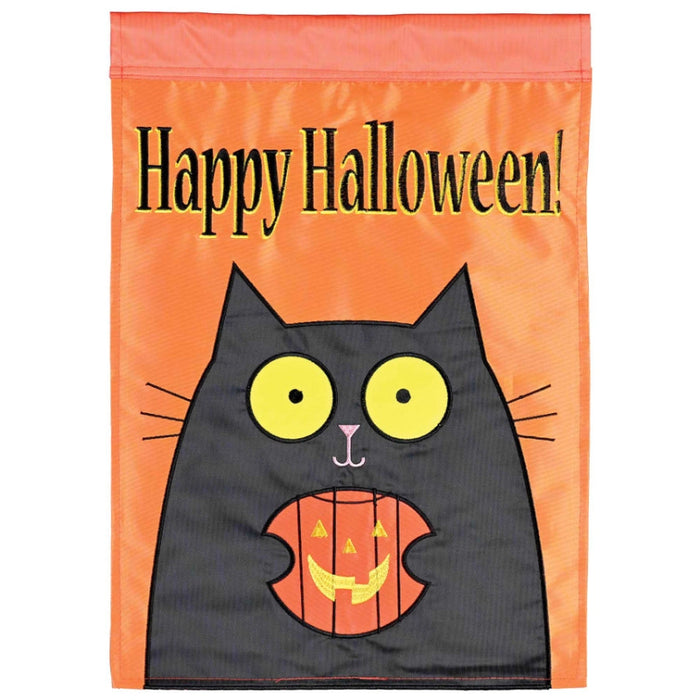 Happy Black Cat Halloween Decorative Flag