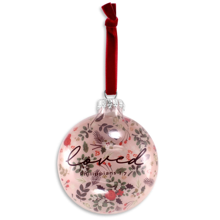 Philippians 1:7 Handblown Glass Ornament