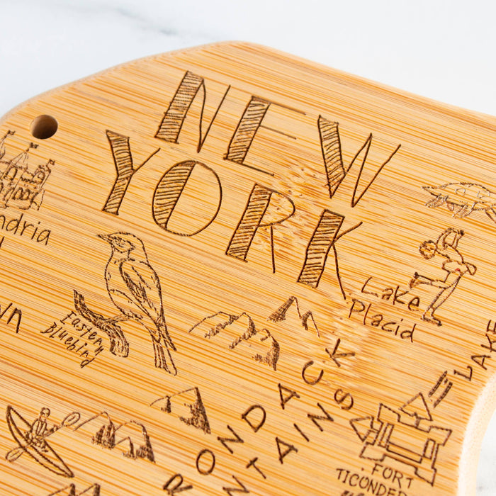 New York Wooden Cutting Board with Engraved Artwork