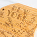New York Wooden Cutting Board with Engraved Artwork