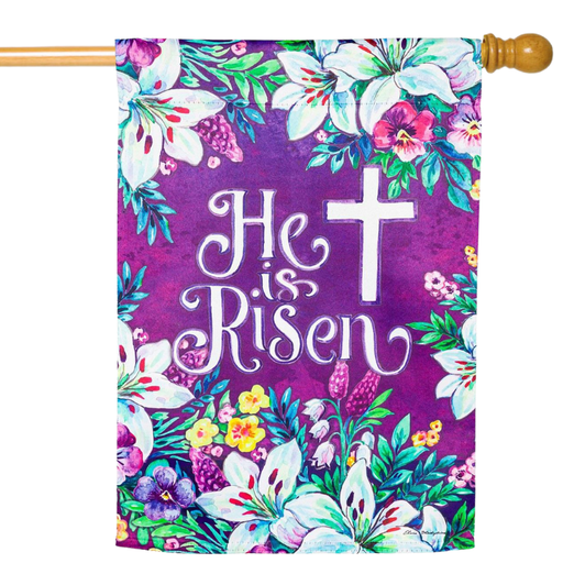 Easter Cross Spring Flowers Banner Flag