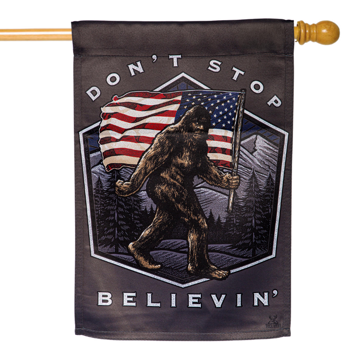 Don't Stop Believin' Bigfoot Banner Flag
