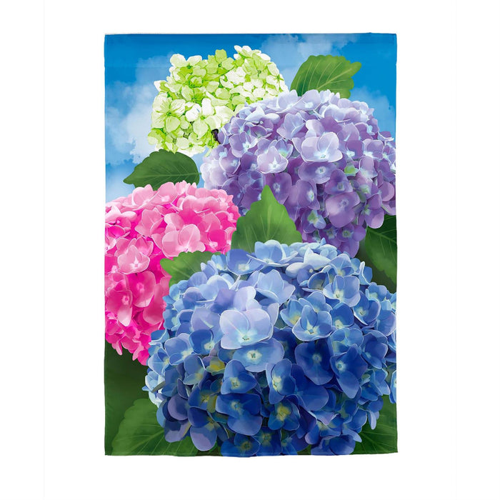 Multicolor Hydrangeas Suede Banner Flag
