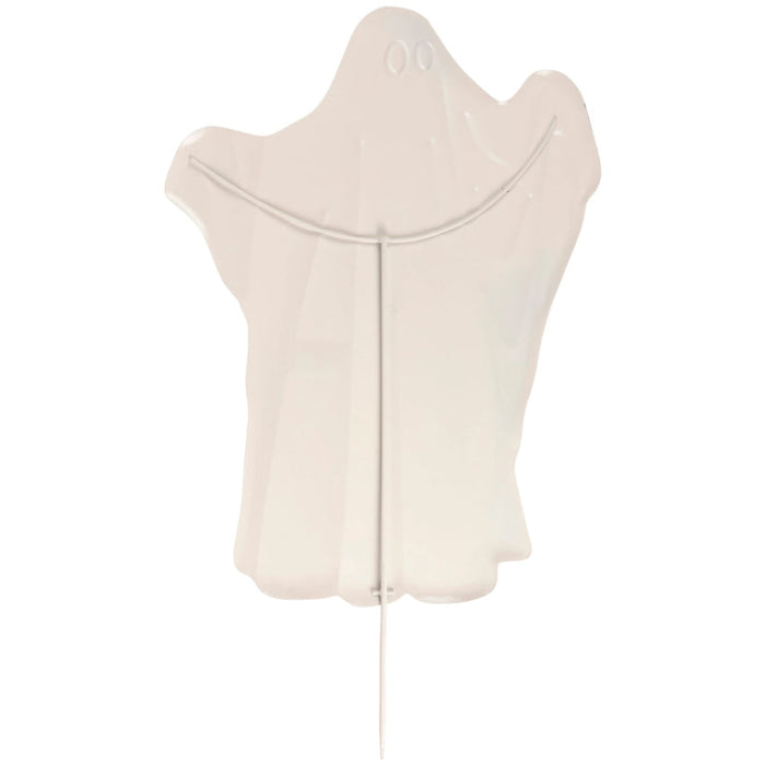 watercolor look ghost lawn decoration with a stake to go right into the ground