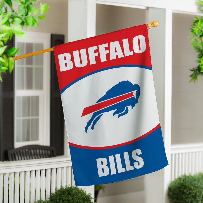 Buffalo Bills White Suede Banner Flag