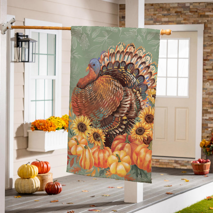 Grateful Gatherings Turkey Banner Flag