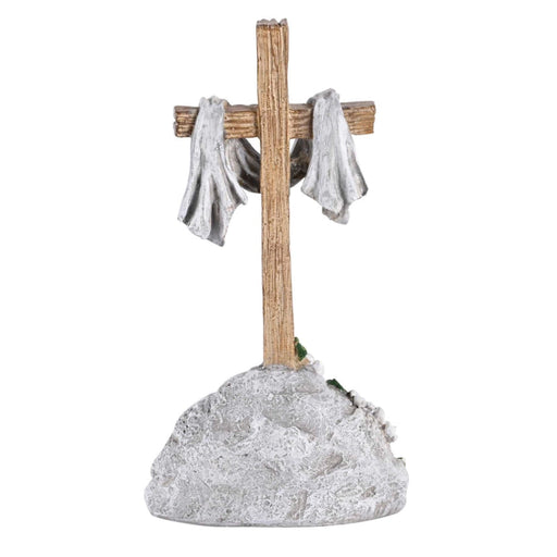 He is Risen Cross On Stone Resin Figurine