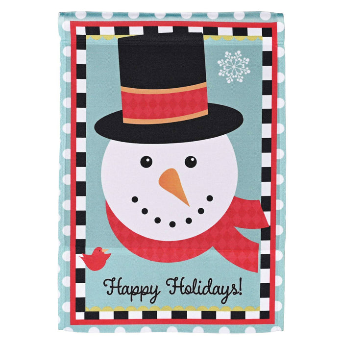 Happy Holidays Snowman Garden Flag