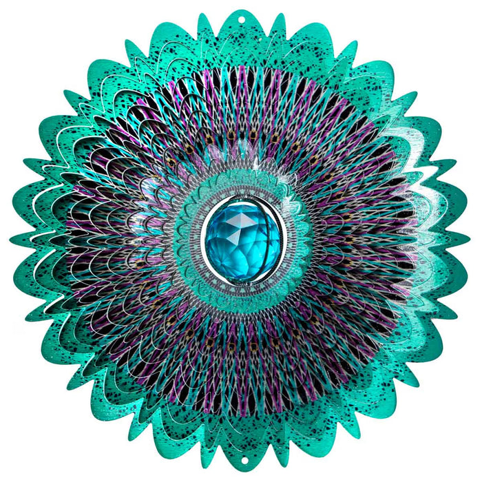 Crystal Cosmic Mandala Large Metal Wind Spinner