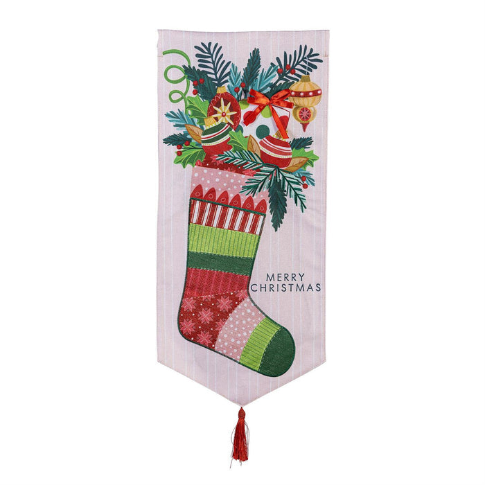Christmas Stocking Celebration Long XL Garden Flag