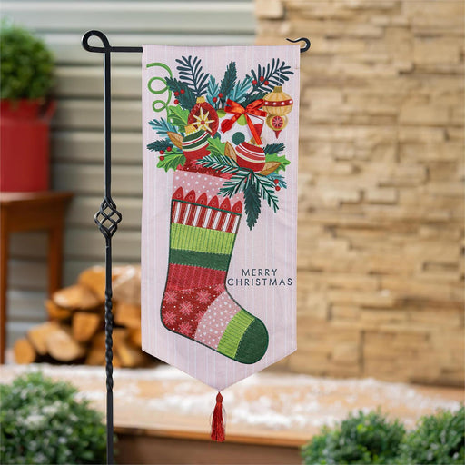Christmas Stocking Celebration Long XL Garden Flag