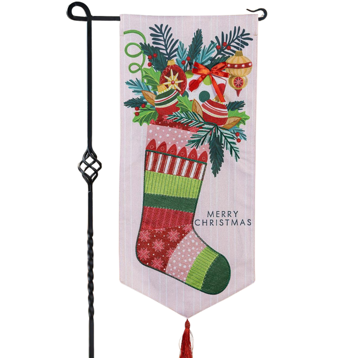 Christmas Stocking Celebration Long XL Garden Flag