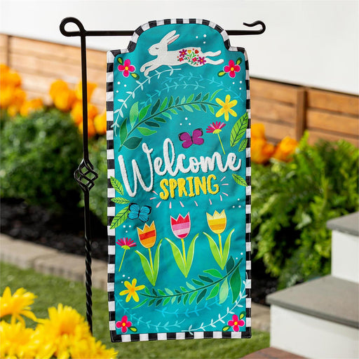 Welcome Spring Bunny Long XL Garden Flag