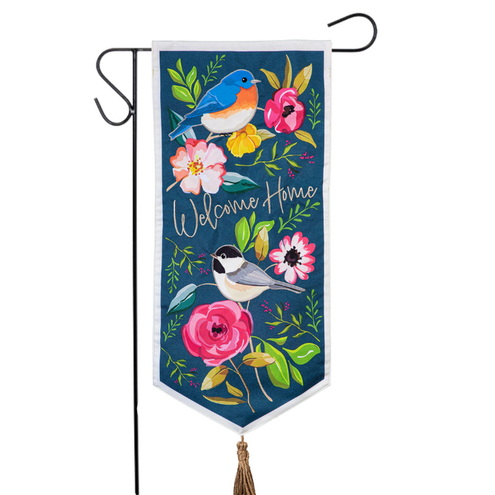 Welcome Home Songbirds Long XL Garden Flag