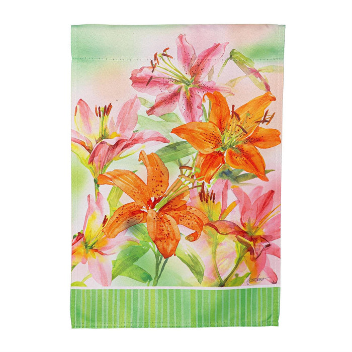 Lilies Suede Garden Flag
