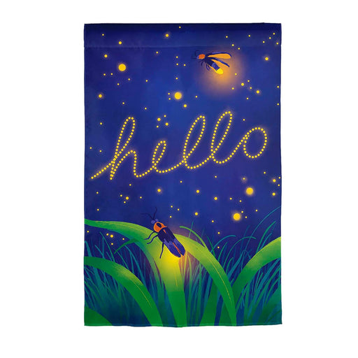 Lightning Bug Hello Garden Flag