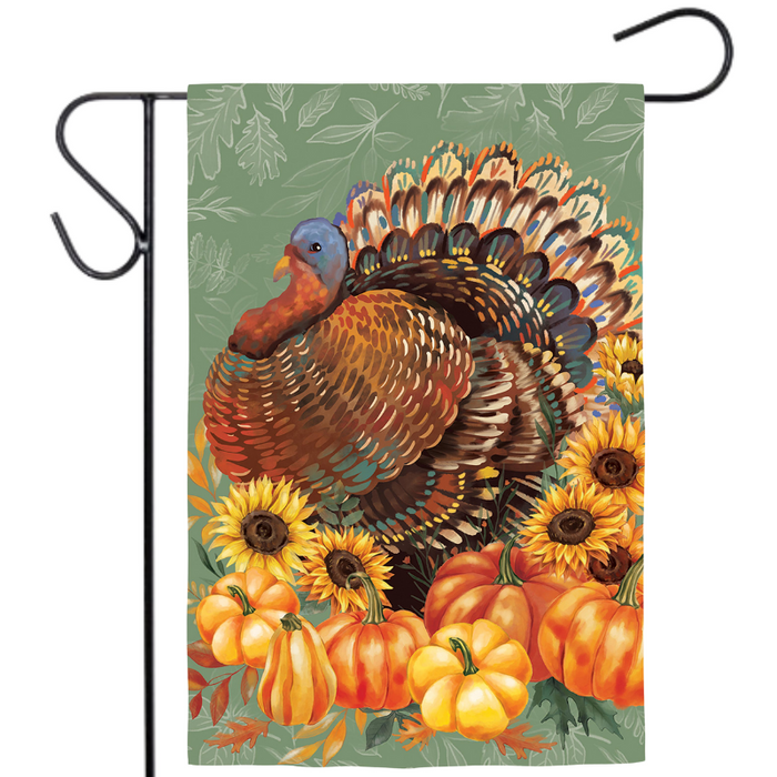 Grateful Gatherings Turkey Garden Flag