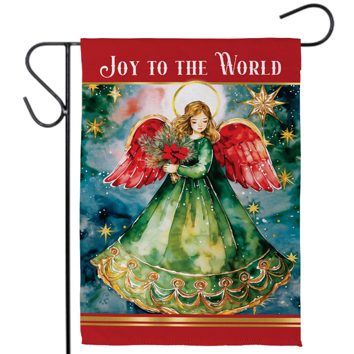 Joy To the World Angel Garden Flag