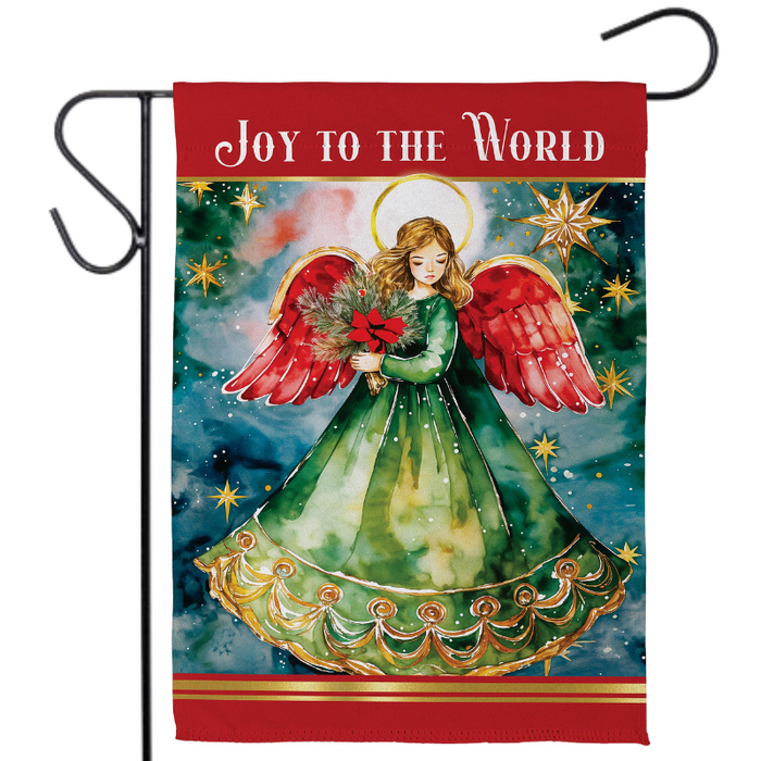 Joy To the World Angel Garden Flag