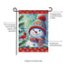 Snowman With Cardinal Friend Suede Garden Flag