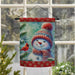 Snowman With Cardinal Friend Suede Garden Flag