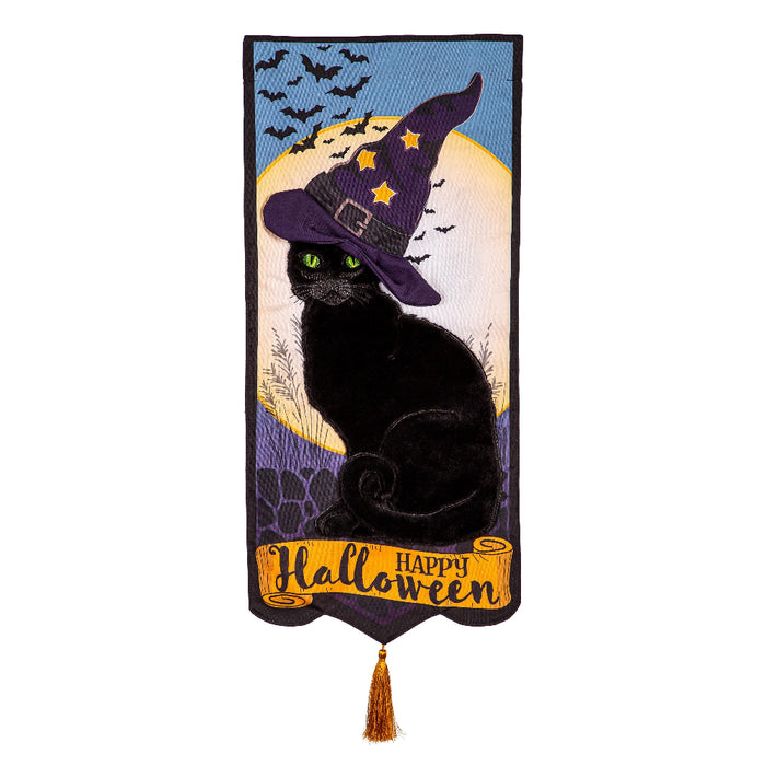 Halloween Black Cat Long XL Garden Flag