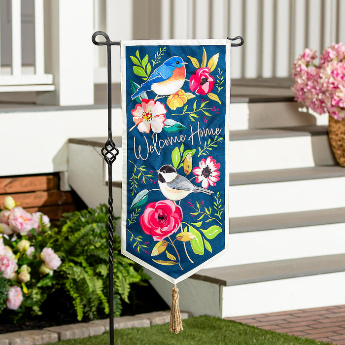 Welcome Home Songbirds Long XL Garden Flag