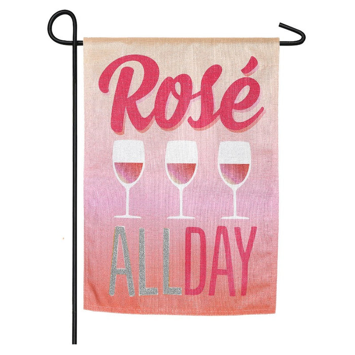 Rosé All Day Garden Flag