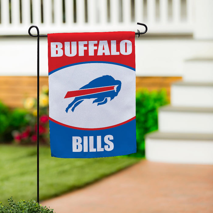 Buffalo Bills White Suede Garden Flag