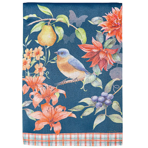 Summer Bluebird Suede Garden Flag