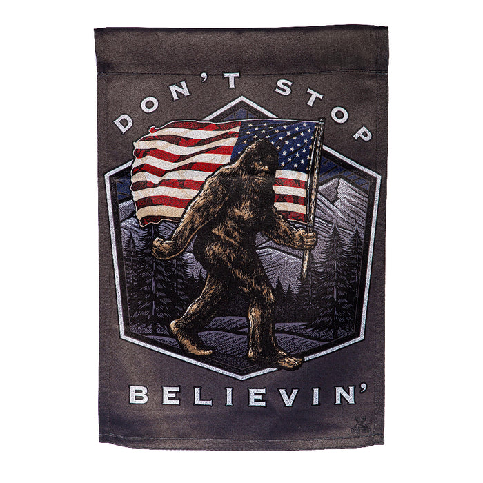 Don't Stop Believin' Bigfoot Decorative Flag