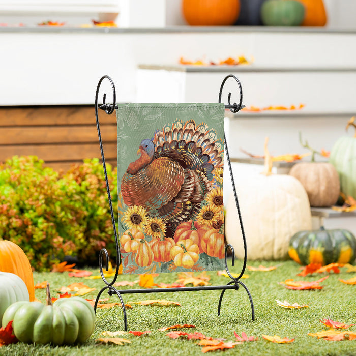 Grateful Gatherings Turkey Garden Flag