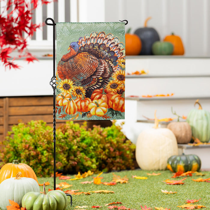 Grateful Gatherings Turkey Garden Flag
