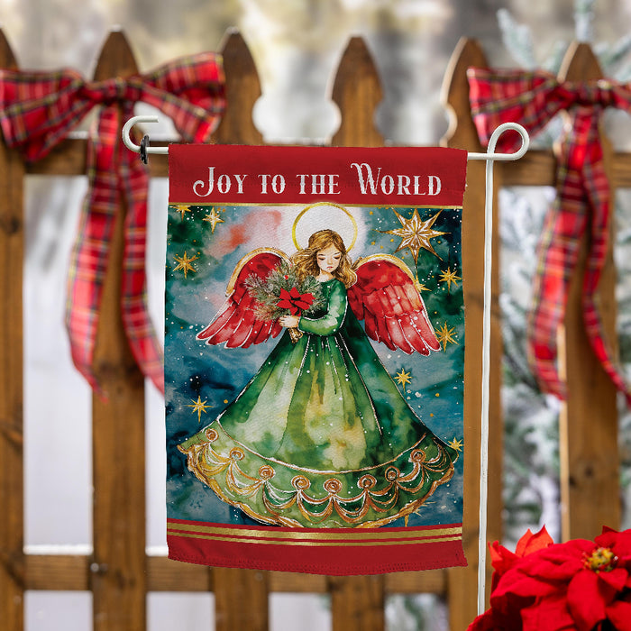 Joy To the World Angel Garden Flag