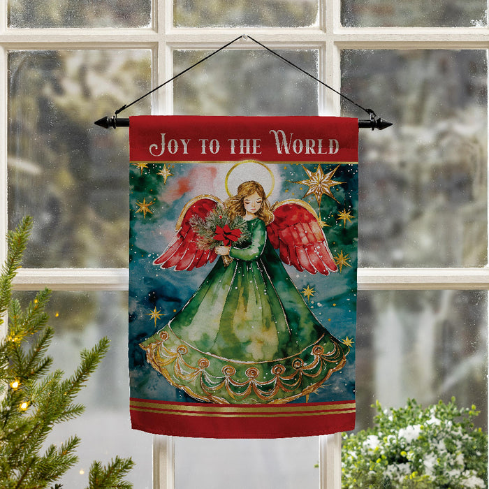 Joy To the World Angel Garden Flag
