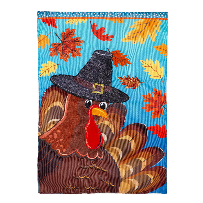 Turkey Time Applique Banner Flag