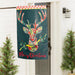 Patterned Reindeer Applique Banner Flag