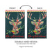 Patterned Reindeer Applique Decorative Flag