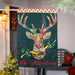 Patterned Reindeer Applique Banner Flag
