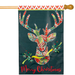 Patterned Reindeer Applique Banner Flag