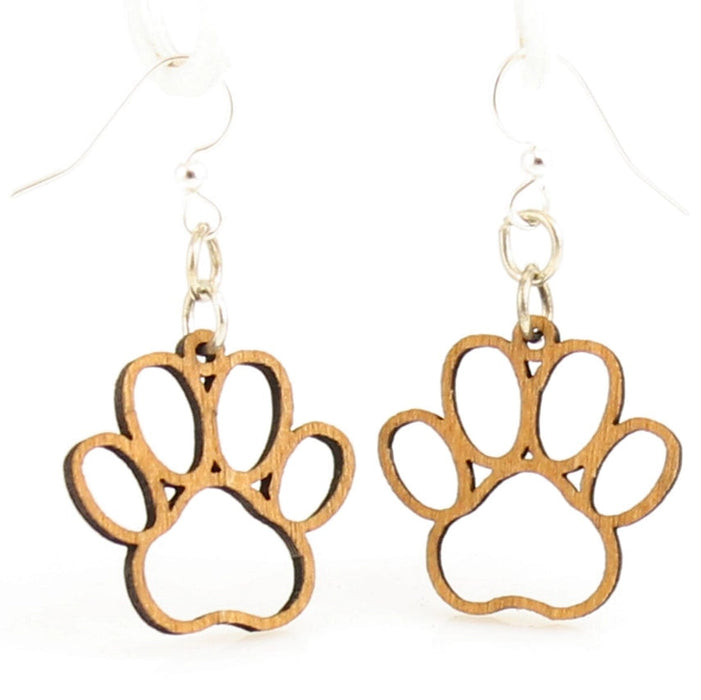 Pawprint Blossoms Wood Earrings